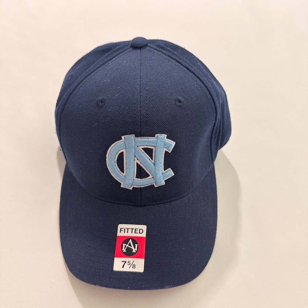 American Needle Hat Men 7 5/8 Navy North Carolina Tar Heels Fitted Baseball Cap
